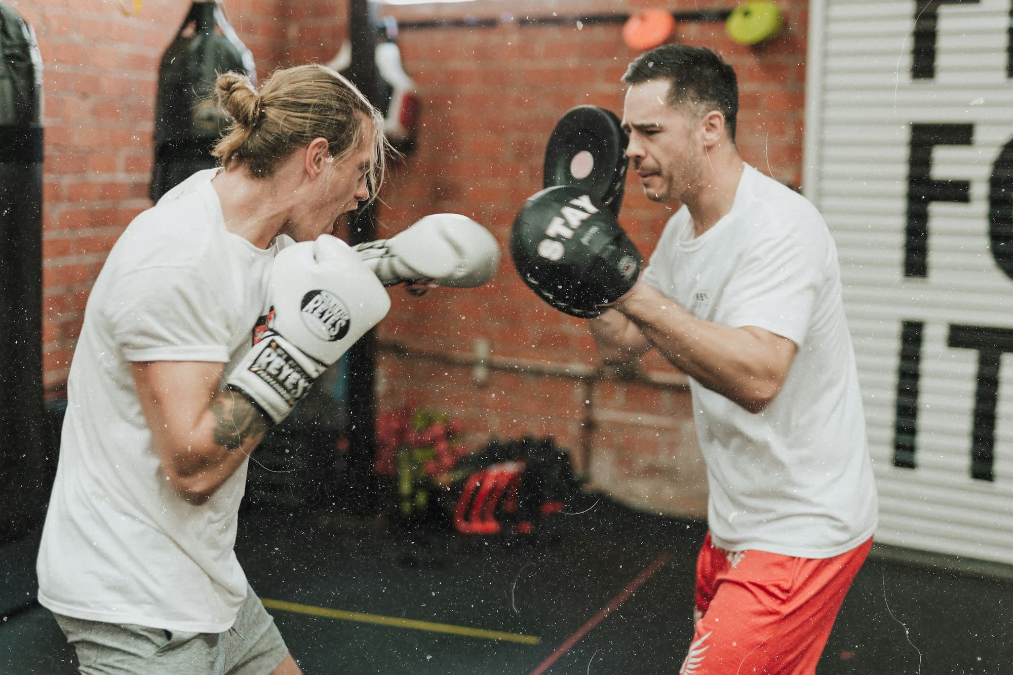 Kickboxing pad training session